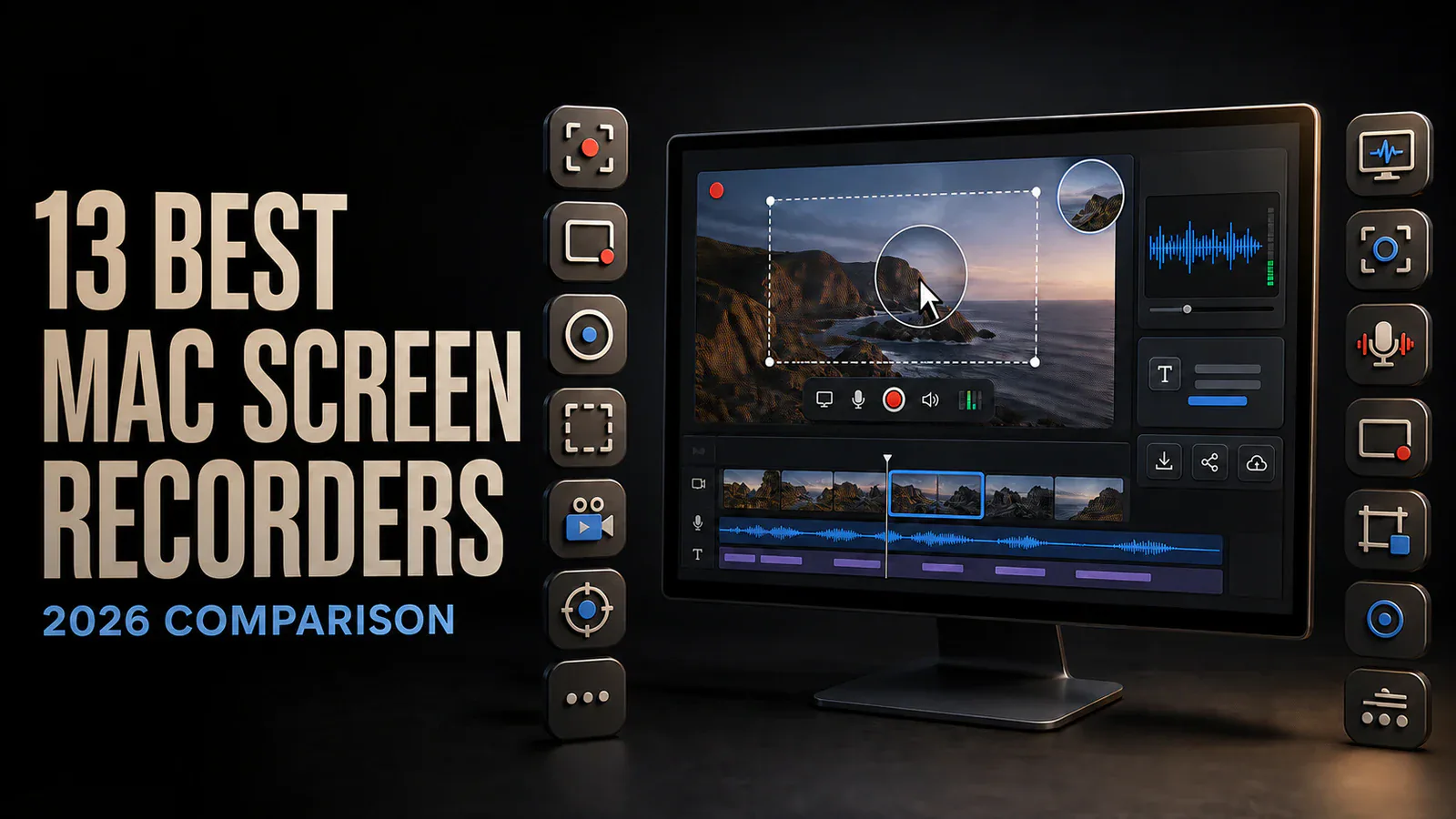 Cover illustration for 13 best Mac screen recorders compared (2026)