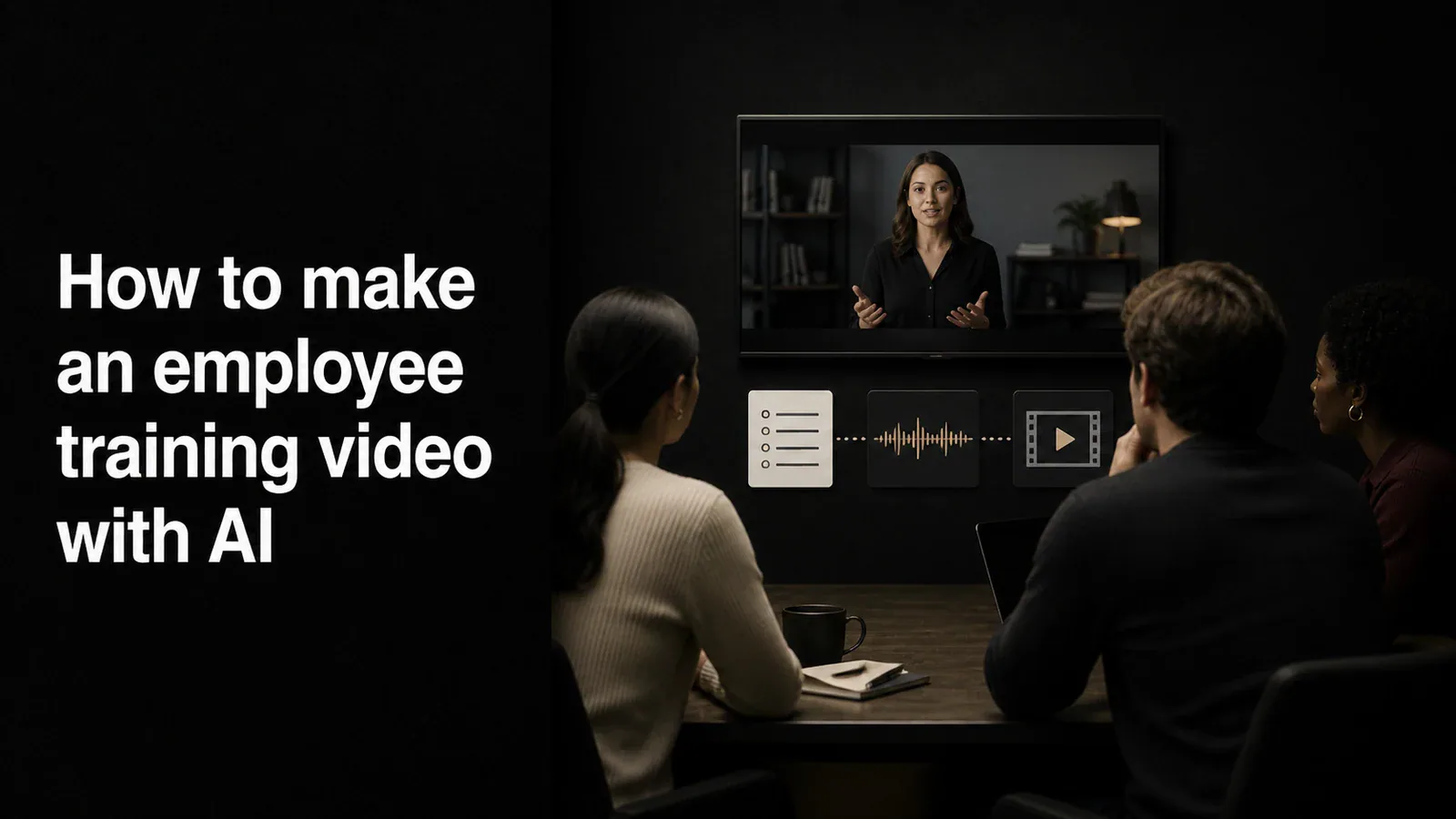 Cover illustration for How to make an employee training video with AI