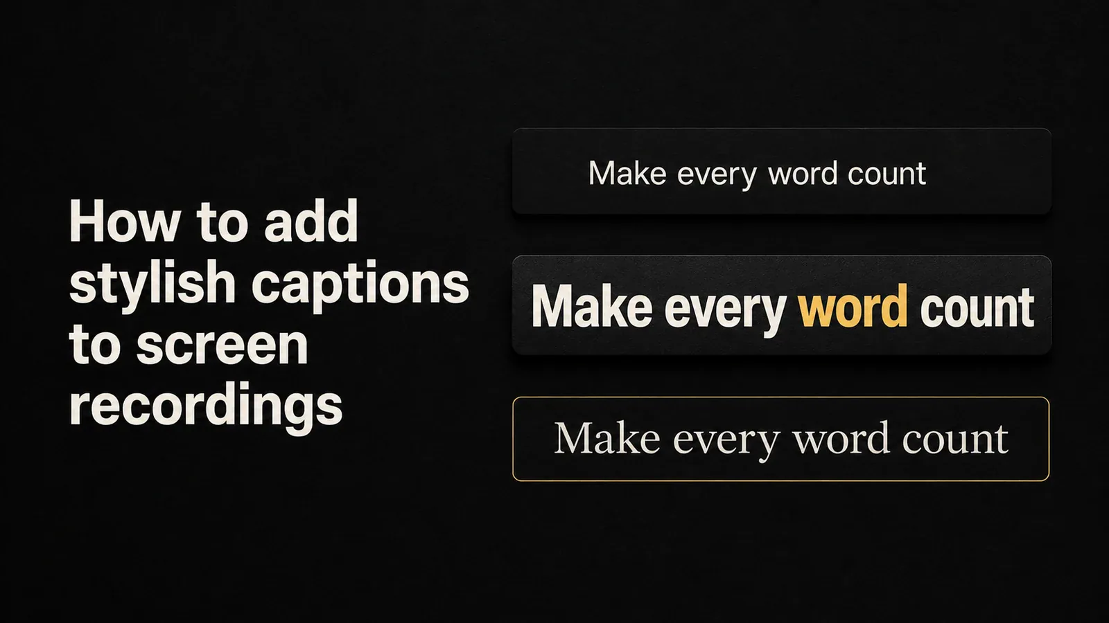 Cover illustration for How to add stylish captions to screen recordings