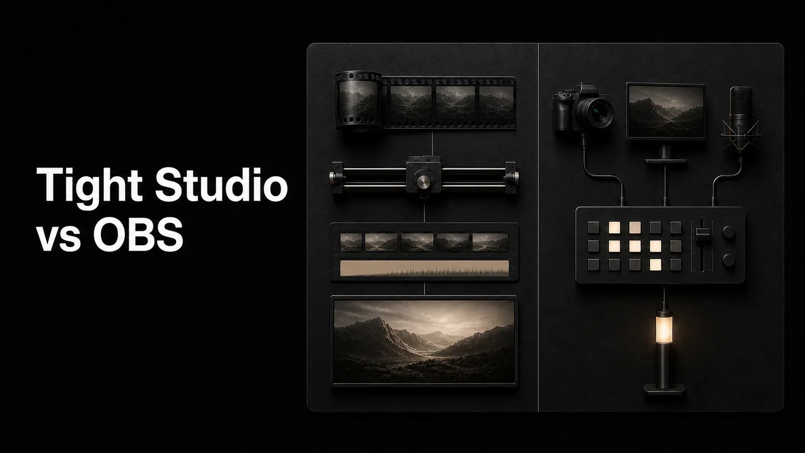 Cover illustration comparing Tight Studio and OBS