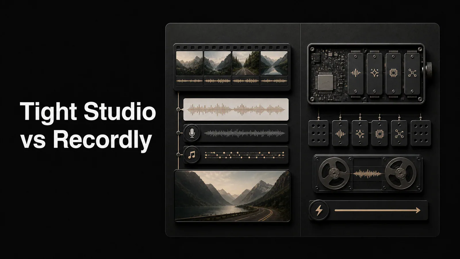 Cover illustration comparing Tight Studio and Recordly