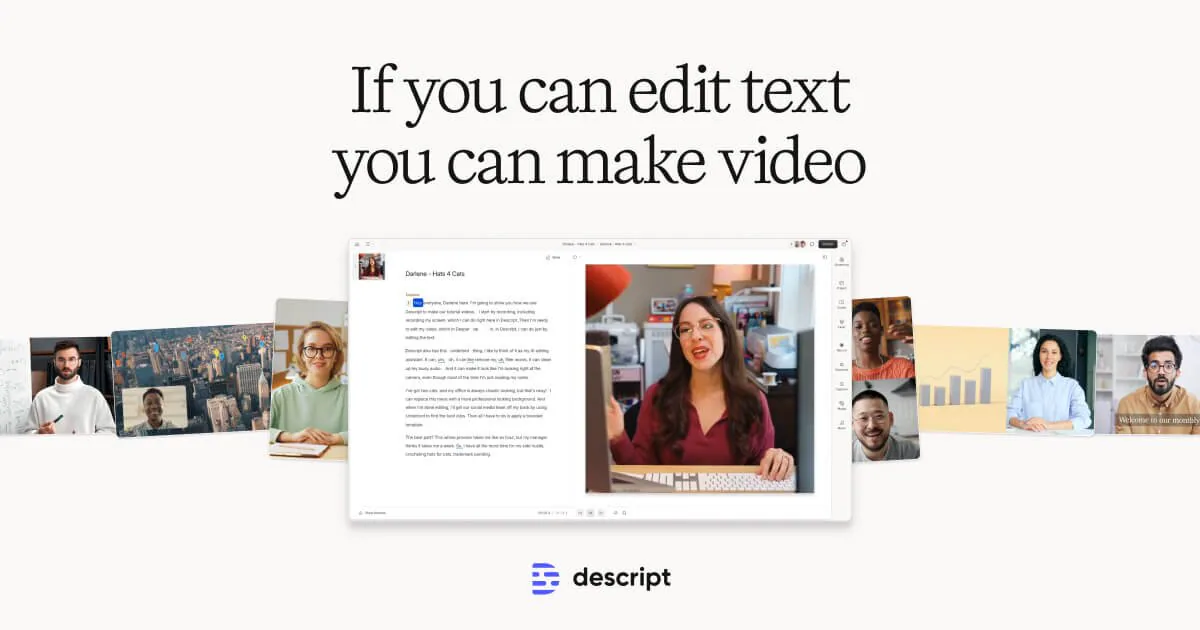 Descript transcript-based video and podcast editor