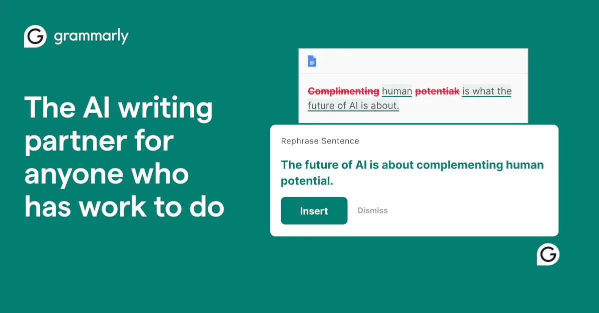 Grammarly writing assistant